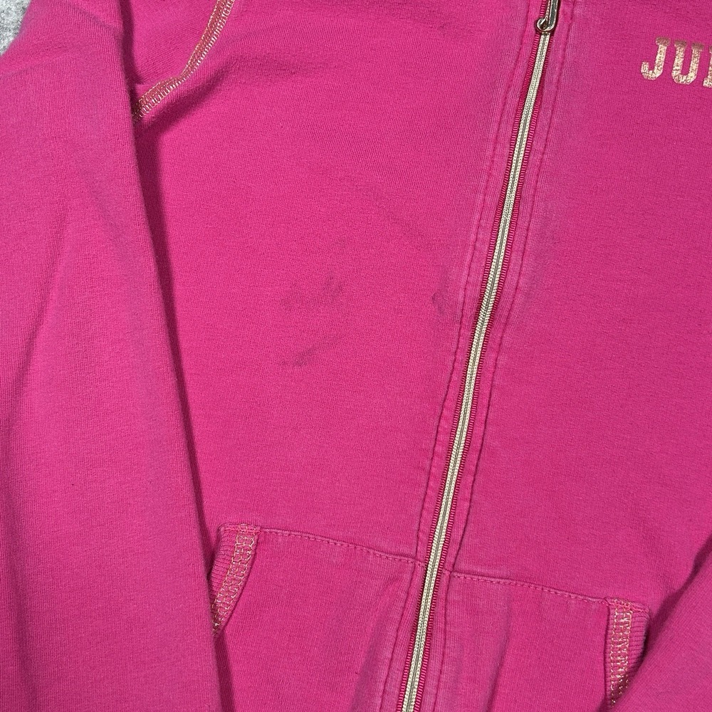 Juicy Couture Hoodie YOUTH Girls Size 8/10 Pink Y2K Full Zip Double Sided - Picture 8 of 15